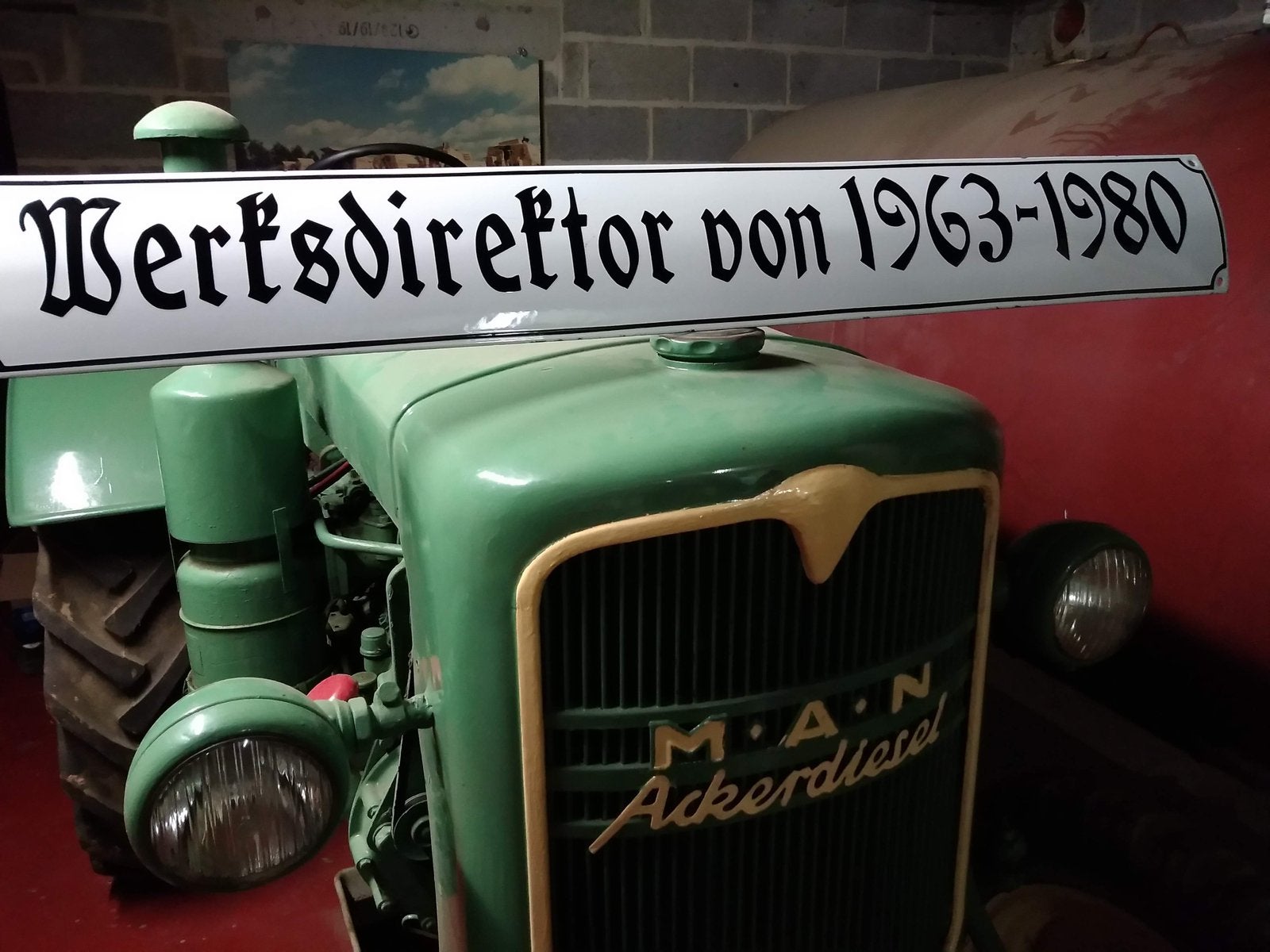 Emaille “WERKSDIREKTOR” 1963-1980., Ophalen of Verzenden, Zo goed als nieuw, Reclamebord
