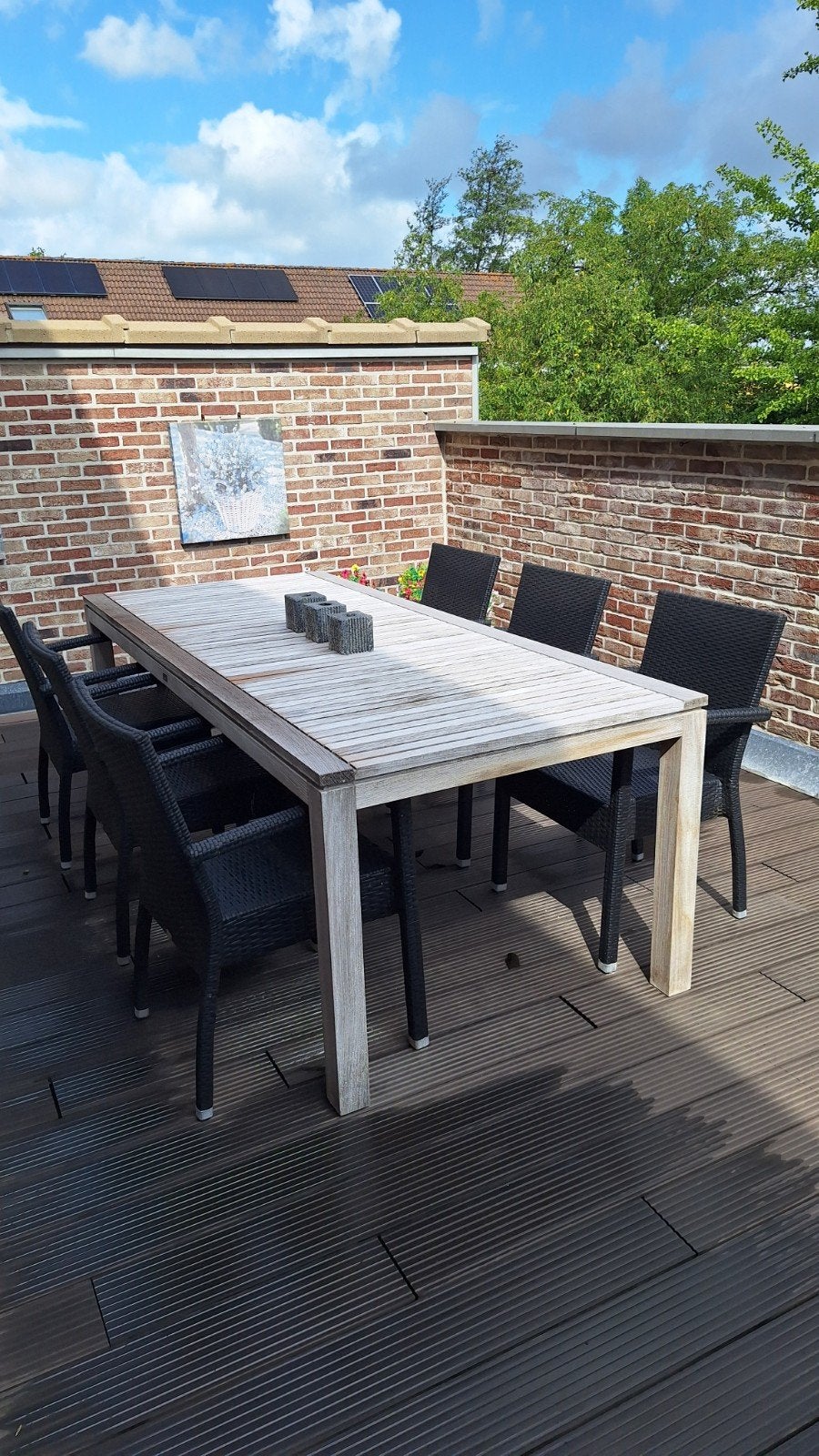 Tafel +6 stoelen 2m20 op 95cm, Ophalen