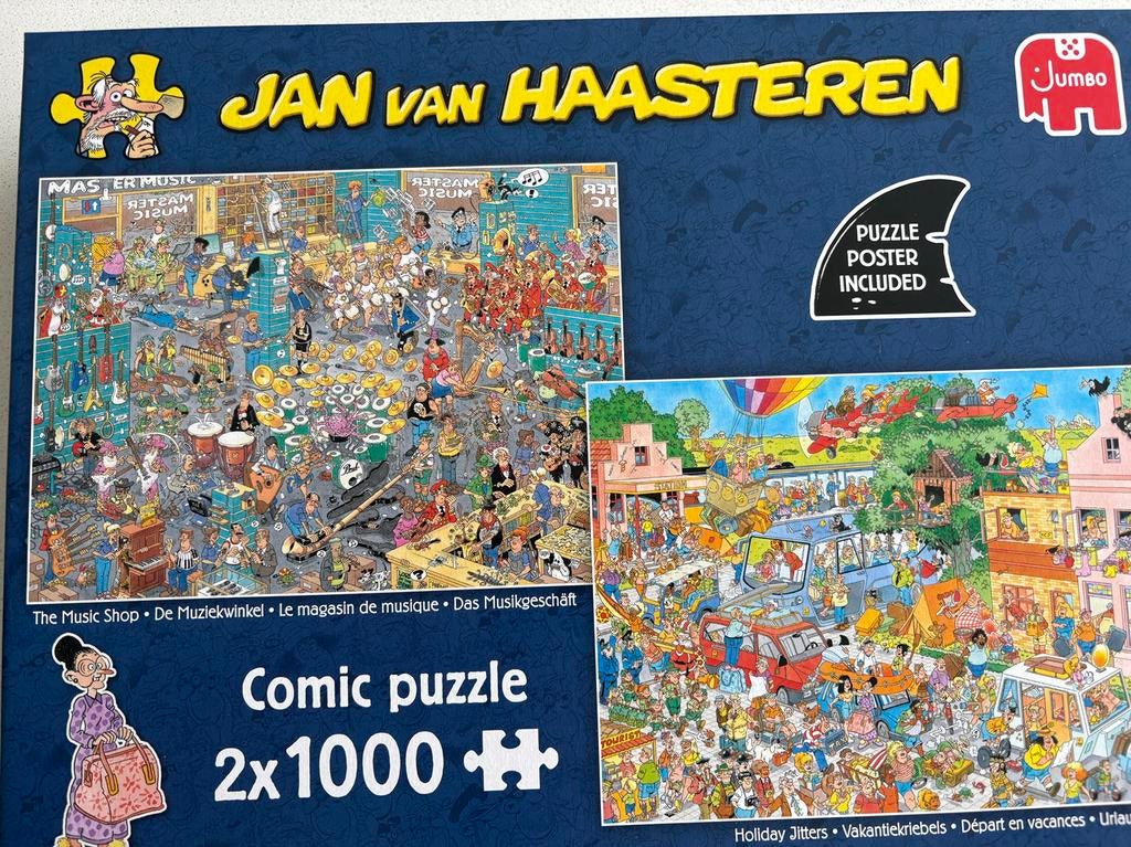 Jan van Haasteren 2 x puzzel 1000 stukken, Ophalen of Verzenden, Zo goed als nieuw