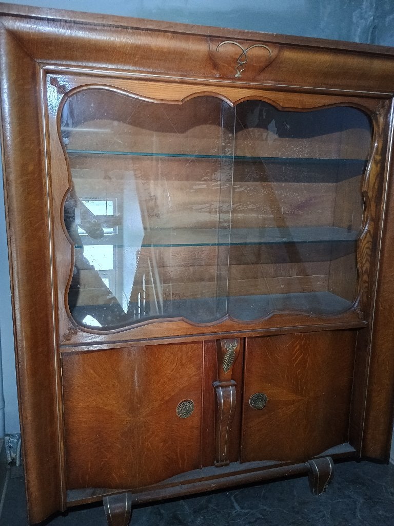 GRATUIT:Vitrine en chêne, Maison & Meubles, Avec tiroir(s), Enlèvement, Utilisé, 50 à 100 cm