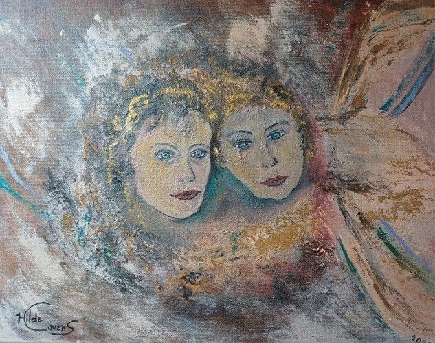 Kunsthandel Gennep - "Angels", Antiquités & Art, Art | Peinture | Moderne, Enlèvement ou Envoi, Peint à la main, Technique mixte