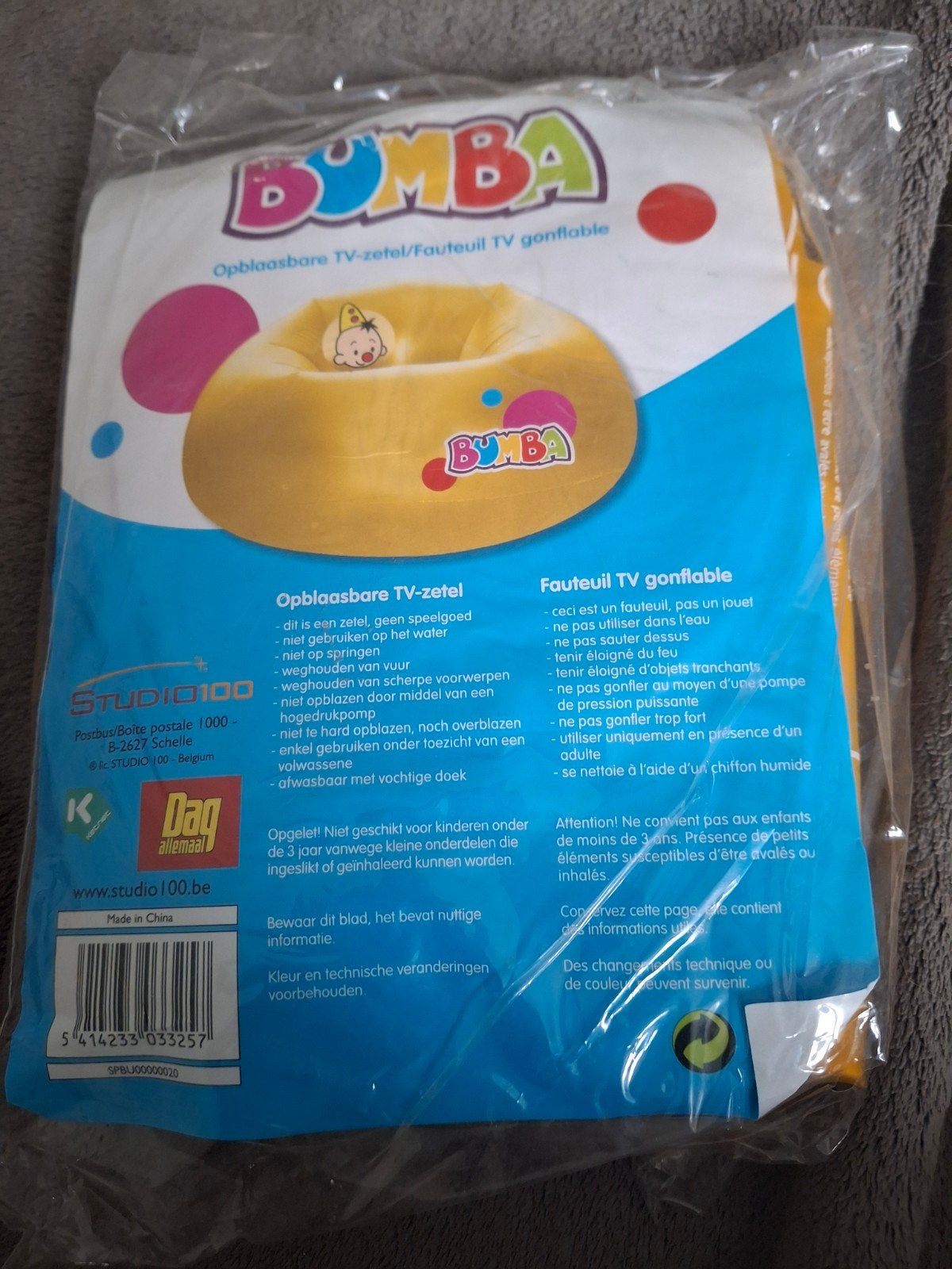 opblaasbare zetel bumba, Ophalen
