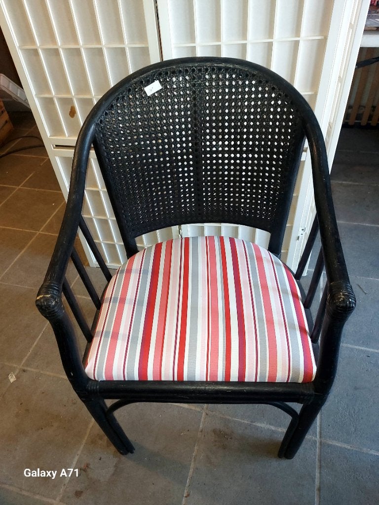 Fauteuil in rotan, Ophalen, Gebruikt, Rotan, Stapelbaar