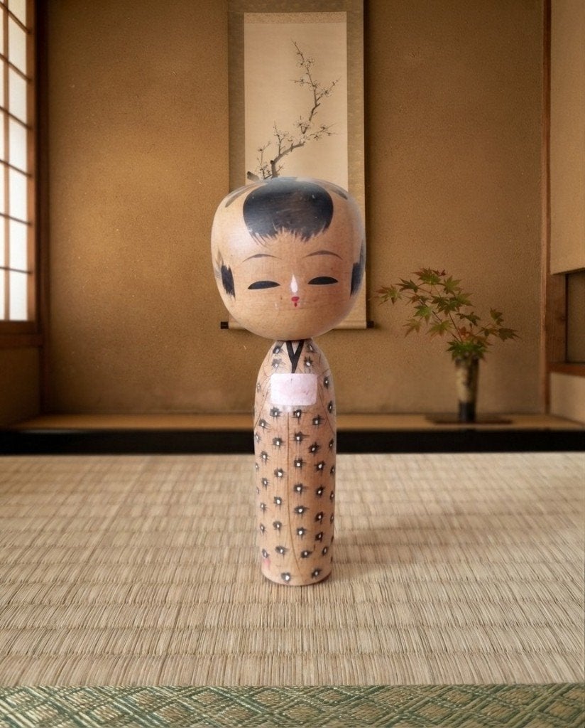 Le mignon Yajiro Kokeshi de Yoshimi Niiyama, Antiquités & Art, Art | Art non-occidental, Japon, Bois, Peint, 18 cm
