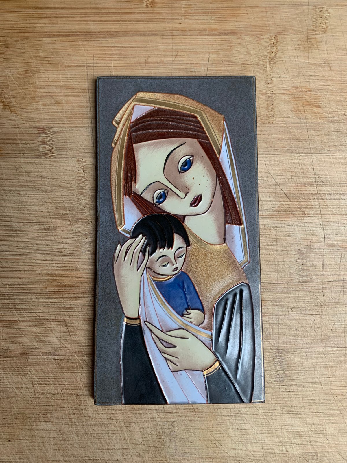 Madonna & Jezus. - Kellner Jan - wandtegel, Ophalen of Verzenden