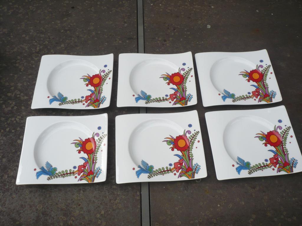 6 Villeroy & Boch borden New Wave Acapulco, Huis en Inrichting, Keuken | Servies, Ophalen of Verzenden, Zo goed als nieuw, Bord(en)