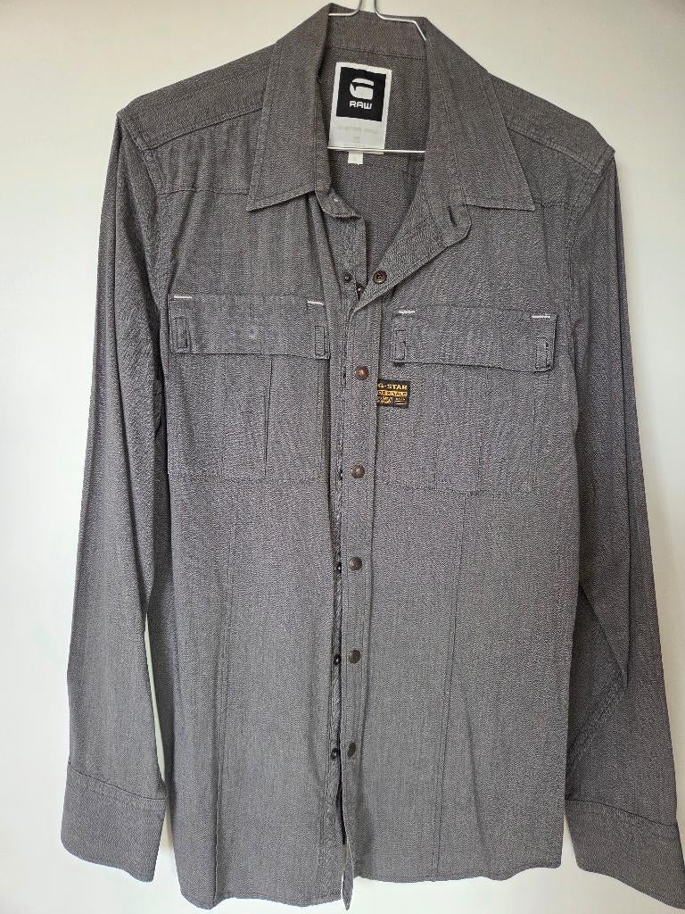 G Star grijs shirt - zo goed als nieuw, Ophalen, Zo goed als nieuw, Halswijdte 41/42 (L), Grijs