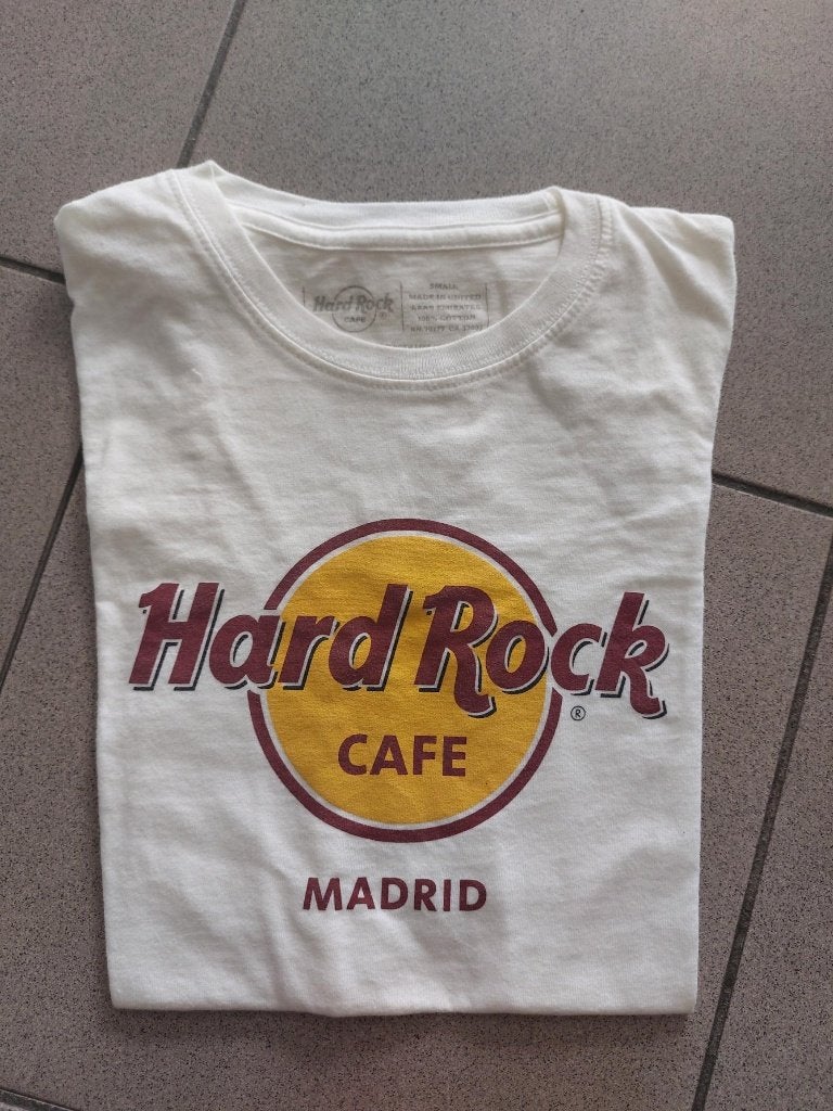 WITTE T-SHIRT HARD ROCK CAFE MADRID, Ophalen, Zo goed als nieuw, Shirt, Hard Rock Cafe