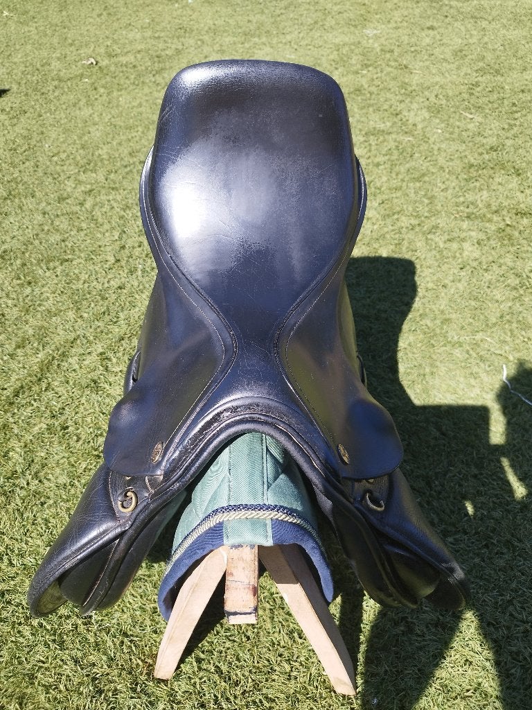 Springzadel leder zwart, Dieren en Toebehoren, Ophalen, L (17.5 inch), Gebruikt, Middel
