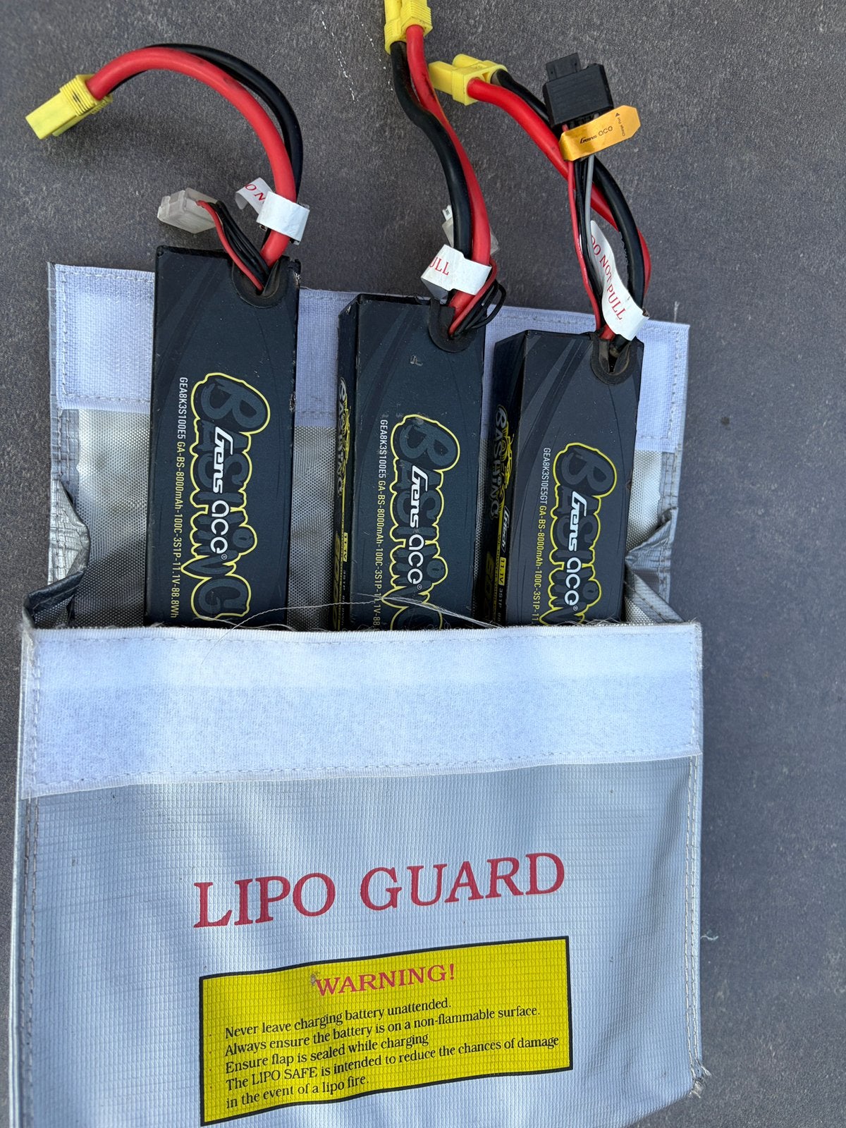Gens Ace Bashing 3S 8000mAh LiPo batterijen ec5 (3stuks), Enlèvement, Comme neuf