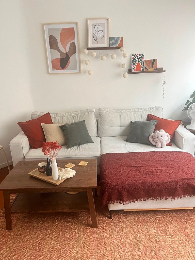 Canapé-lit en L avec rangement — Beige clair/crème, Enlèvement, Utilisé, Banc d'angle, 200 à 250 cm