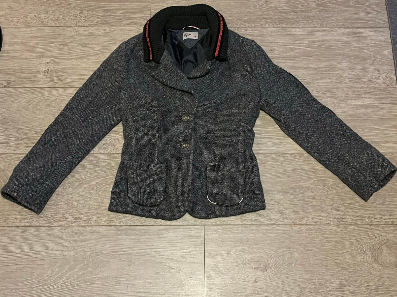 Mooie wollen blazer jasje Tommy Hilfiger Maat M / valt als S, Ophalen of Verzenden, Jasje, Maat 36 (S), Grijs