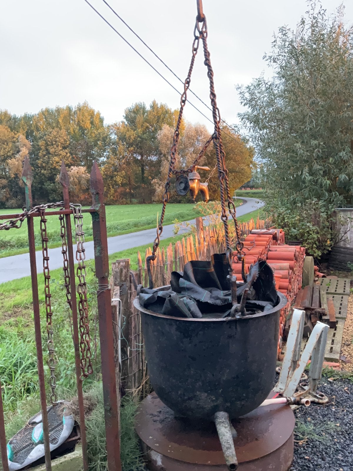 Oude drainage buizen in gebakken rode klei, Ophalen, Overige materialen, Dakgoot