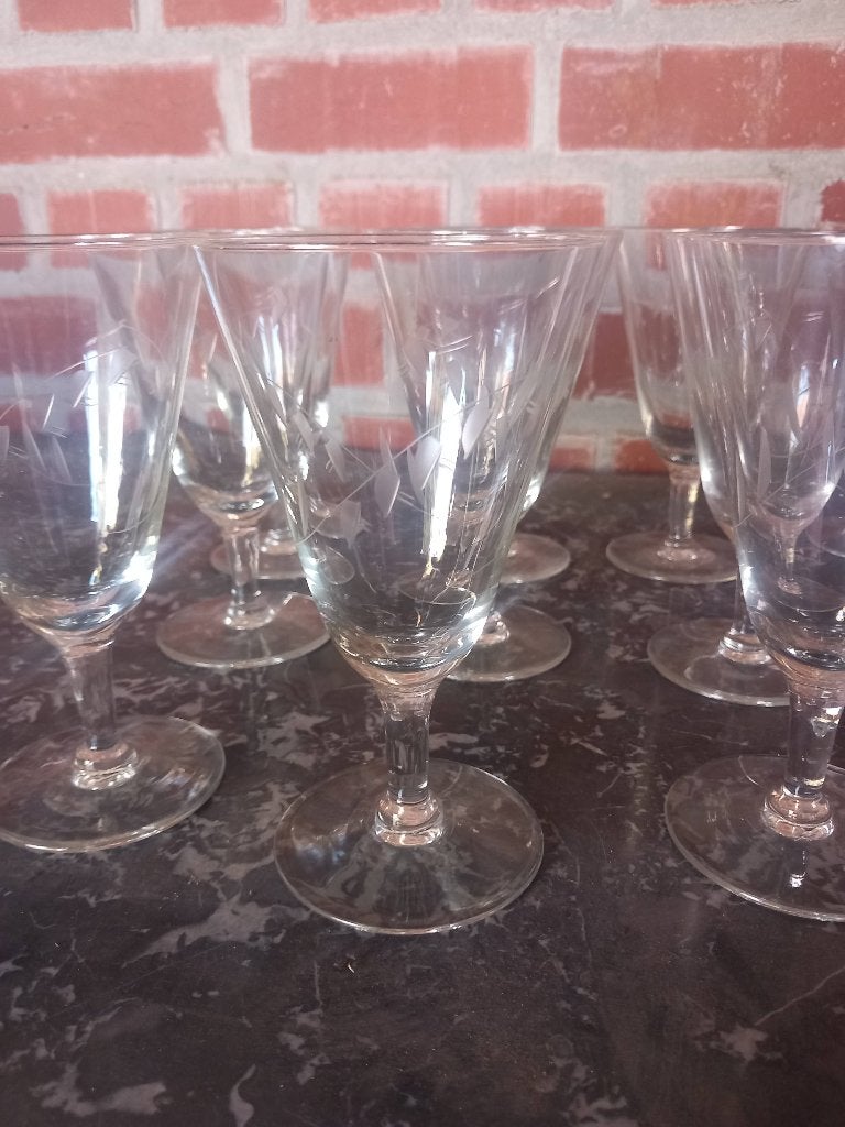 Set van 12 oude glazen, Antiek en Kunst, Ophalen