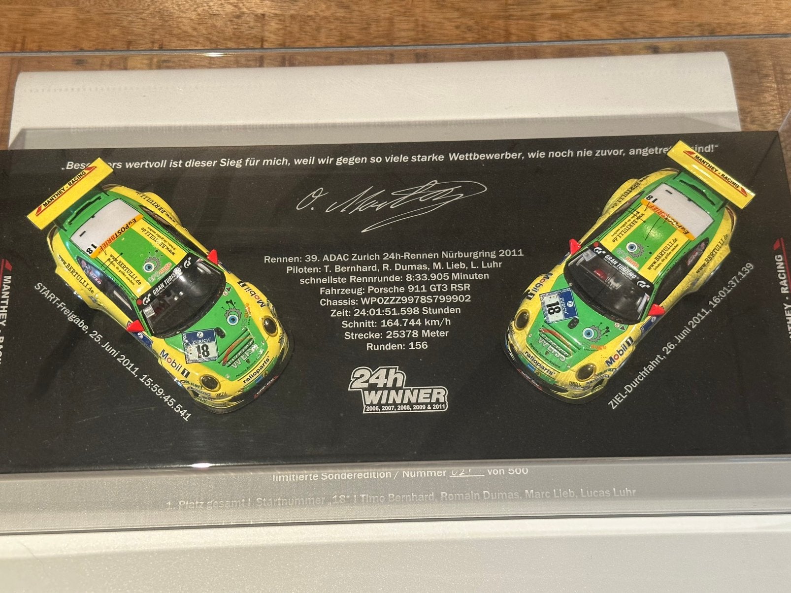 Manthey Racing Porsche 911 GT3 RSR  Limited Edition 021/500, Ophalen of Verzenden, Zo goed als nieuw