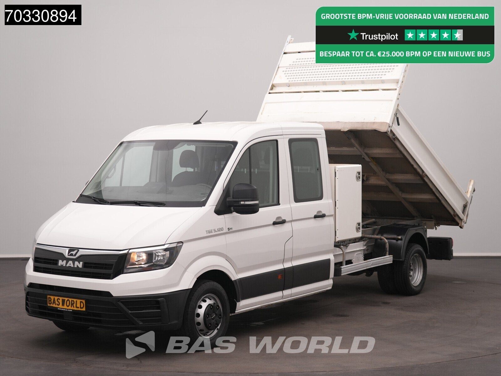 MAN TGE 5.120 Dubbel Cabine Kipper met Kist Dubbellucht 3,5t, Autos, Achat, Euro 6, Entreprise, MAN