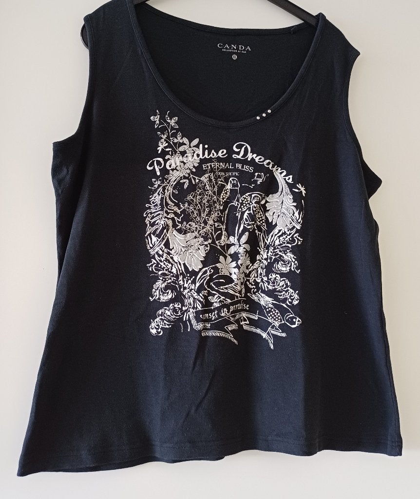zwart topje paradise dreams, Kleding | Dames, Zwart, Maat 46/48 (XL) of groter, Ophalen of Verzenden, Zonder mouw
