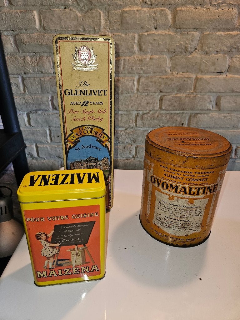 Vintage Blikken dozen, Verzamelen, Blikken, Ophalen, Gebruikt, Overige, Overige merken
