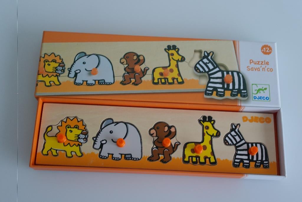 inlegpuzzel in hout savane djeco, Ophalen of Verzenden, Zo goed als nieuw, Van hout