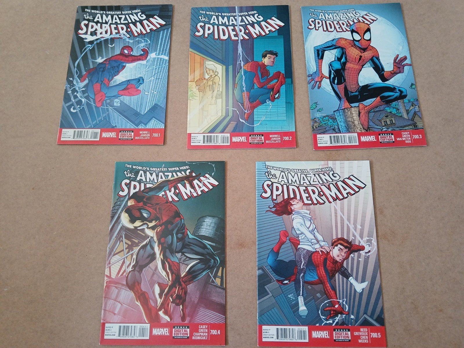 The Amazing Spider-Man: 700.1 - 700.5, Amerika, Meerdere comics, Morrell, Ophalen
