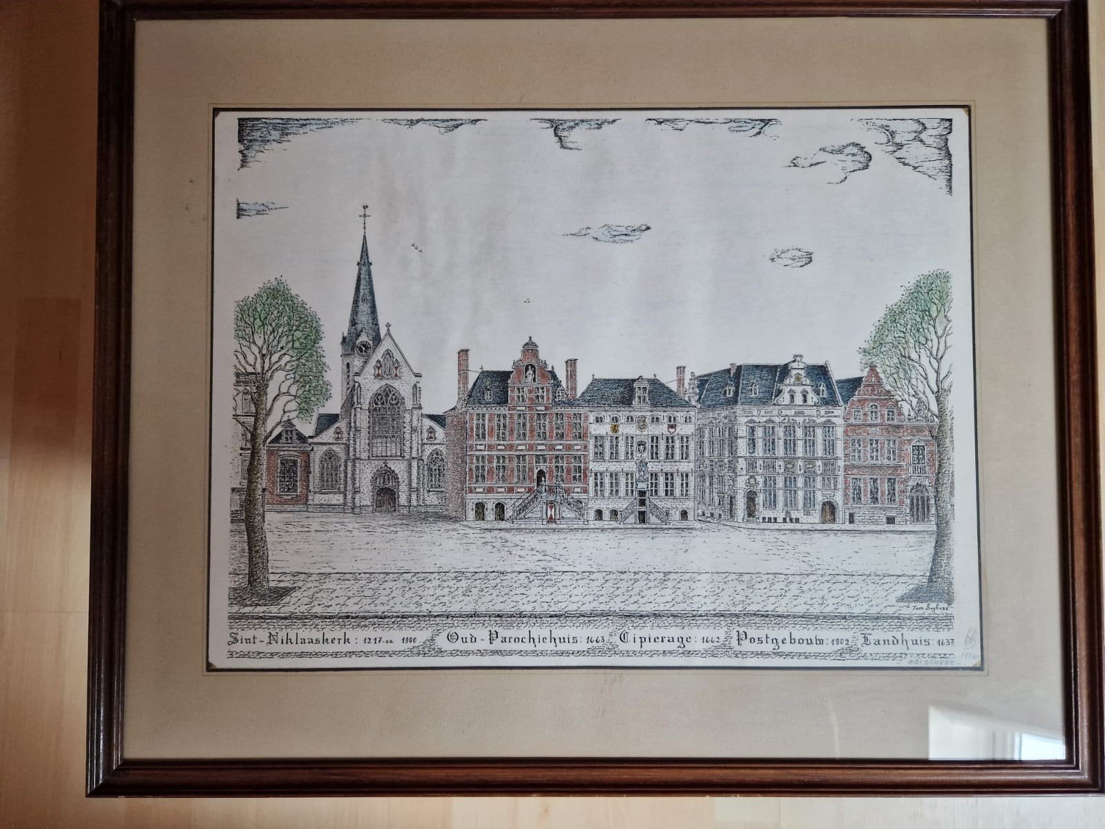 Pentekening Cipiers Sint-Niklaas, Antiquités & Art, Art | Dessins & Photographie, Enlèvement, Dessin à la plume