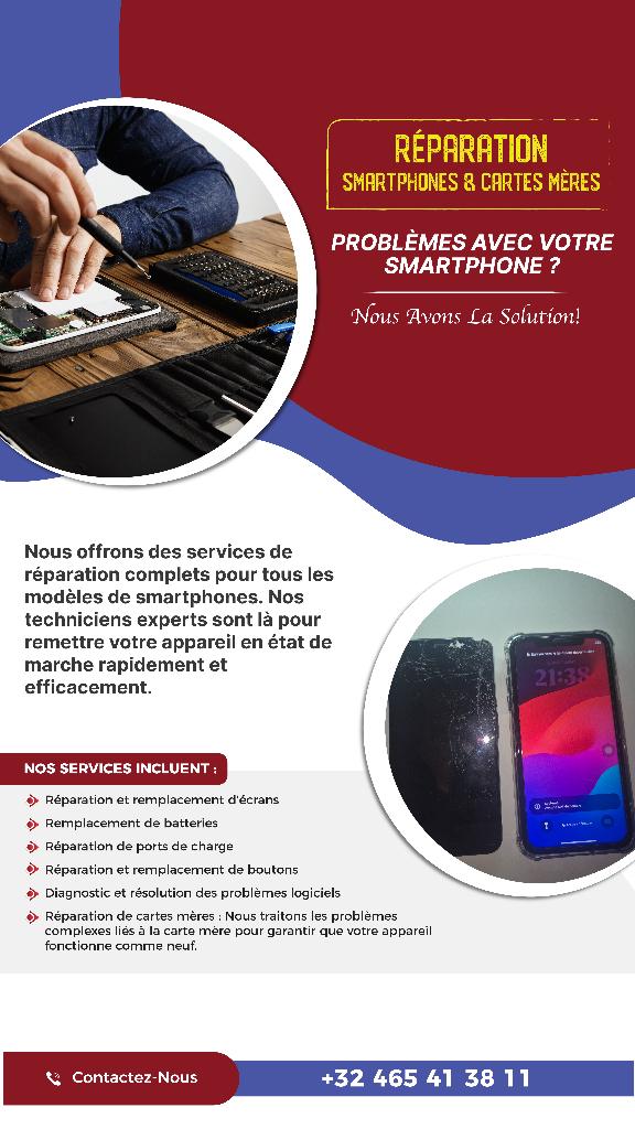 Réparation Smartphone iPhone Samsung & Toutes Marques, Télécoms, Téléphonie mobile | Marques Autre, Enlèvement ou Envoi