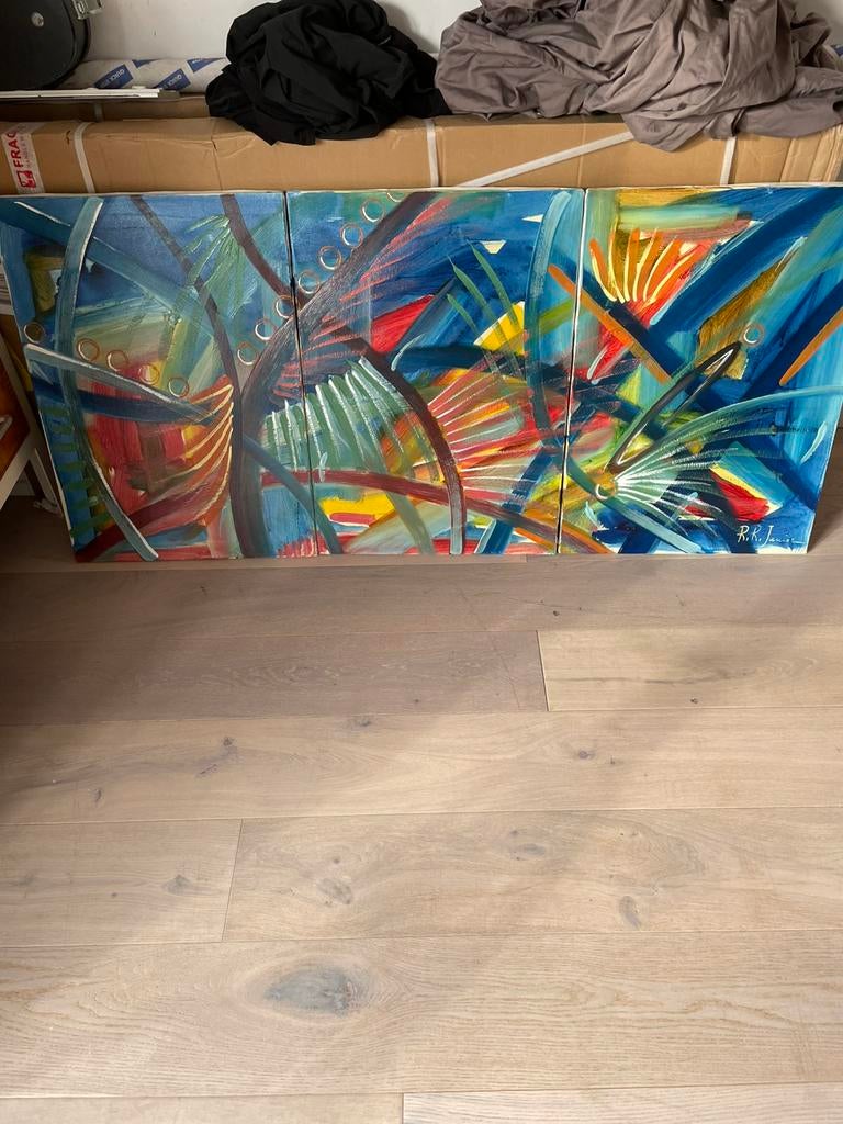3 luik schilderij met certificaat, Enlèvement