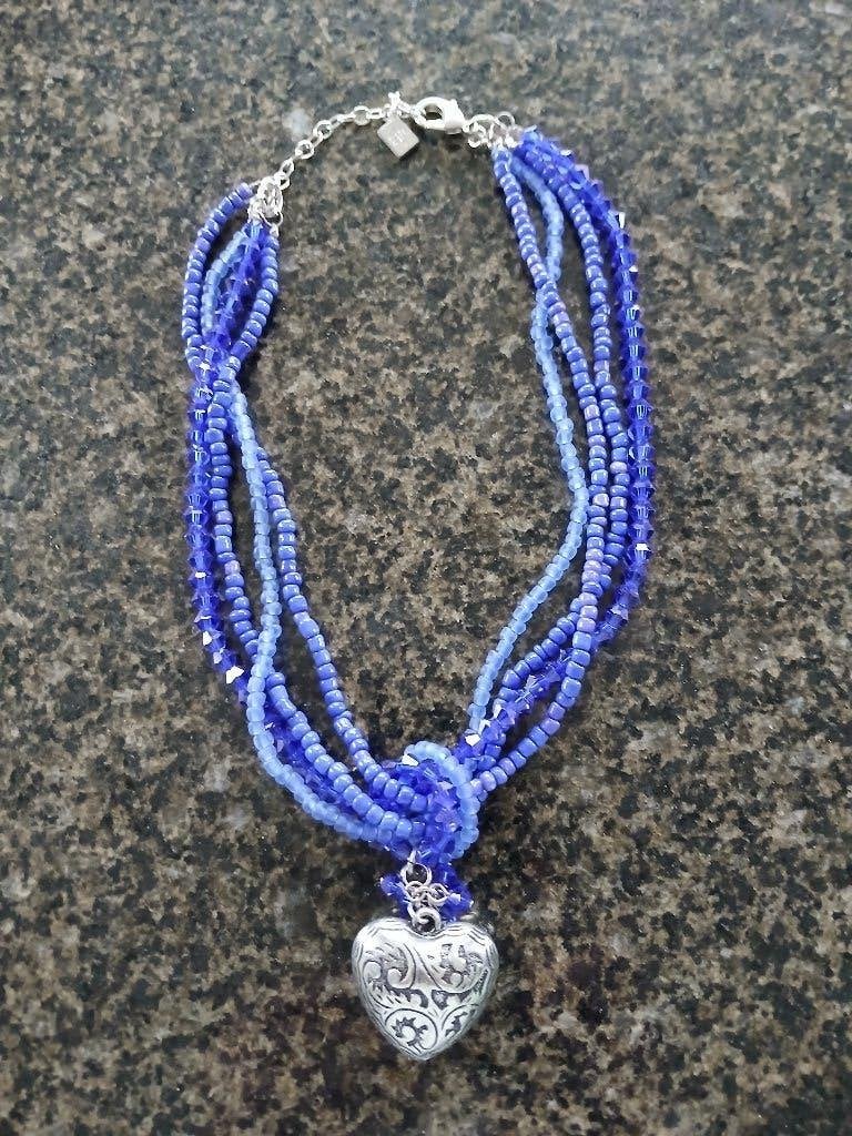 Prachtige halsketting dames nieuw, Ophalen of Verzenden, Nieuw, Blauw