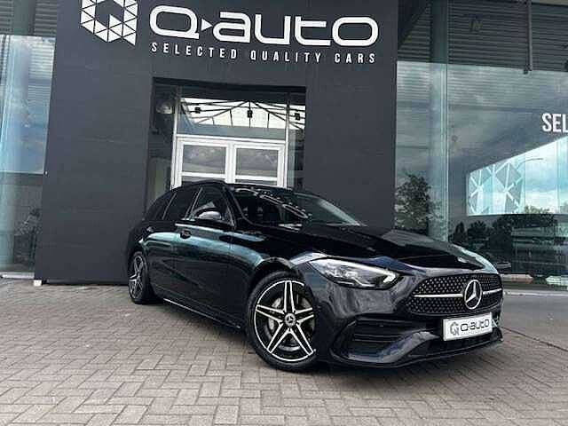Mercedes-Benz C 180 Break AMG Line MHEV / MBUX+ / Pano Dak, Auto's, Automaat, Zwart, Zwart, Emergency brake assist