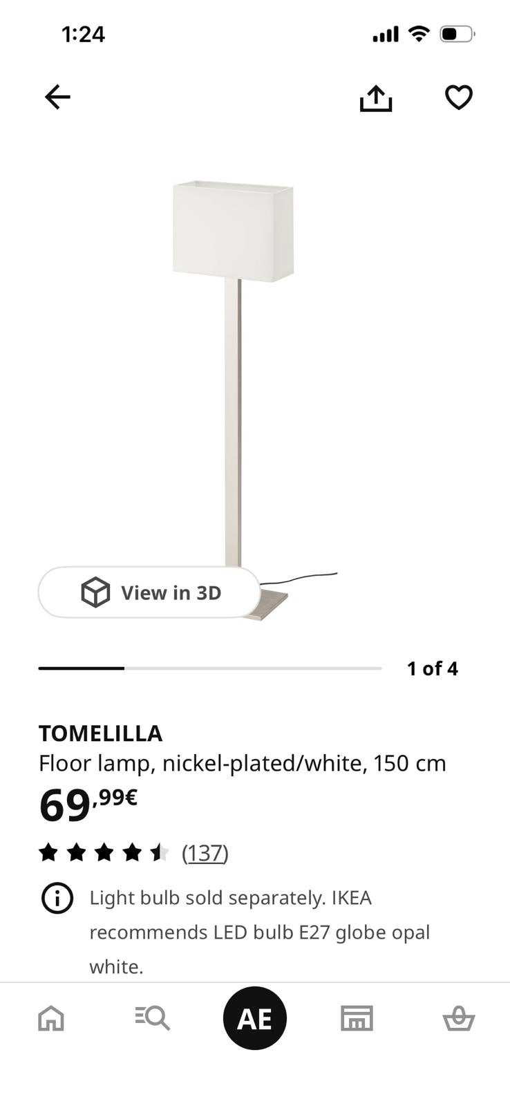 Lampe sur pied, Ophalen, Gebruikt