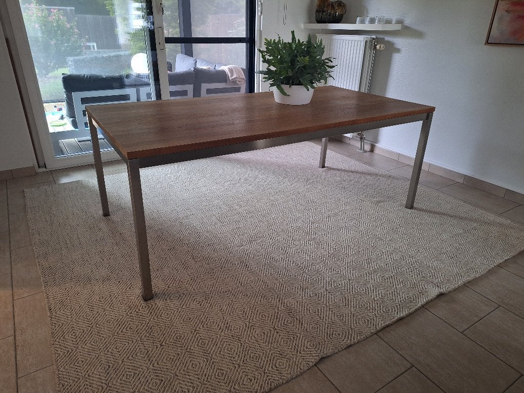 Tuin eettafel, Ophalen, Gebruikt, Teakhout, Industrieel landelijk