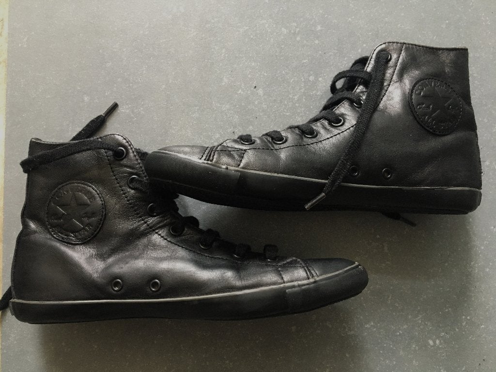 Converse all stars hoge sneaker ECHT LEDER maat 38, Ophalen of Verzenden, Zo goed als nieuw, Sneakers, Converse All Stars