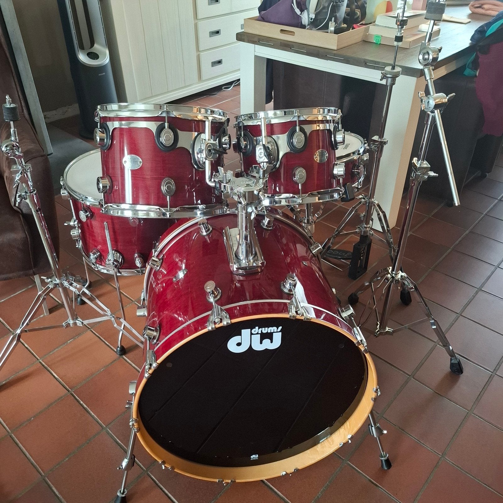 Dw performance maple drumstel + hardware + hoezen zgst, Ophalen, Zo goed als nieuw