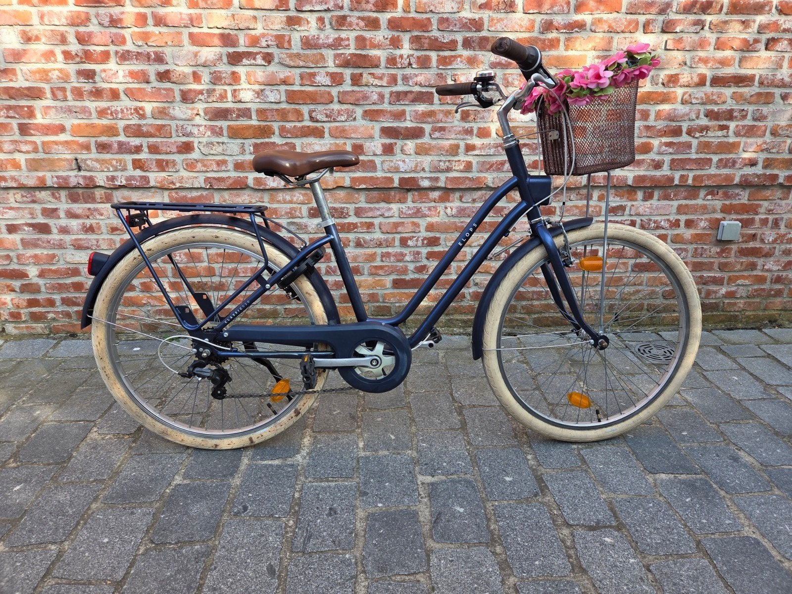Elops stadsfiets classic 520 donkerblauw - in orde gezet, Fietsen en Brommers, Fietsen | Dames | Damesfietsen, Zo goed als nieuw