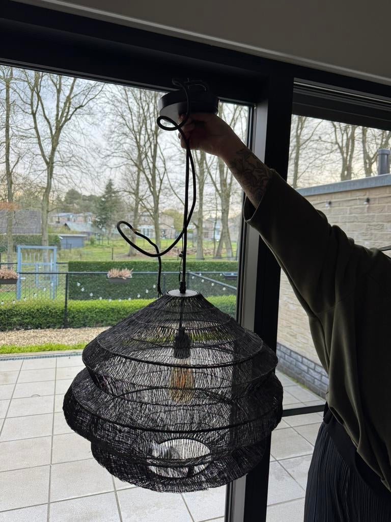 Lampen zwart eetkamer en living, Enlèvement, Utilisé, Métal, 50 à 75 cm