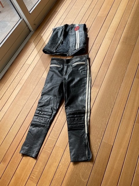 vintage lederen motorpak Bufallo, Ophalen of Verzenden, Tweedehands, Heren, Combipak