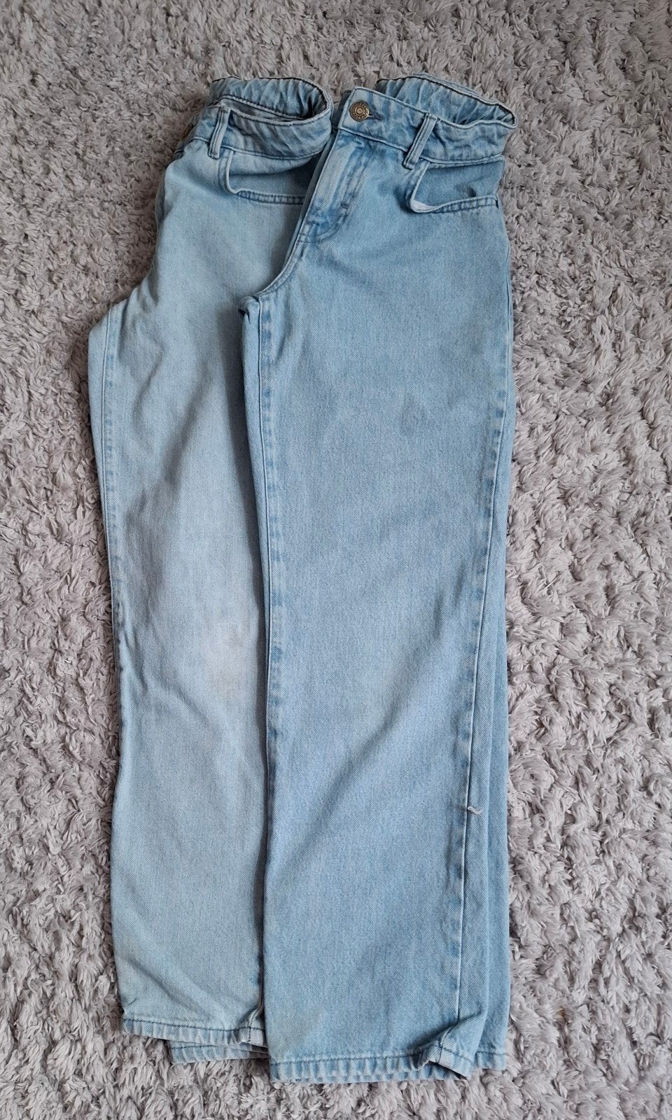 2 brede jeansbroeken, maat 152, merk fish&chips., Antiek en Kunst, Antiek | Kleding en Textiel, Ophalen