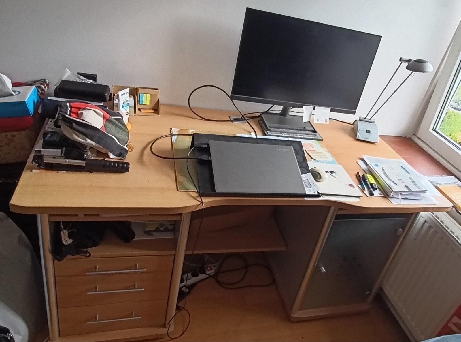 kantoor, Huis en Inrichting, Bureaus, Ophalen, Bruin, Hout