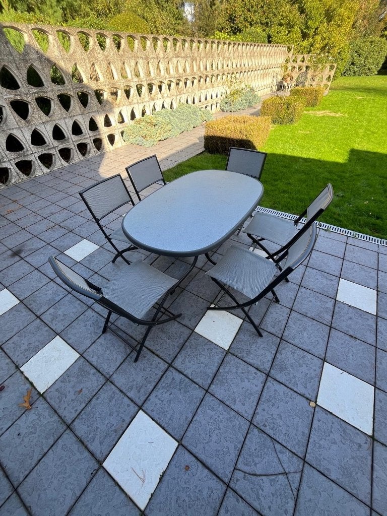 Table de jardin avec 6 chaises, Jardin & Terrasse, Table à dinner, Salons de jardin, Synthétique, Enlèvement