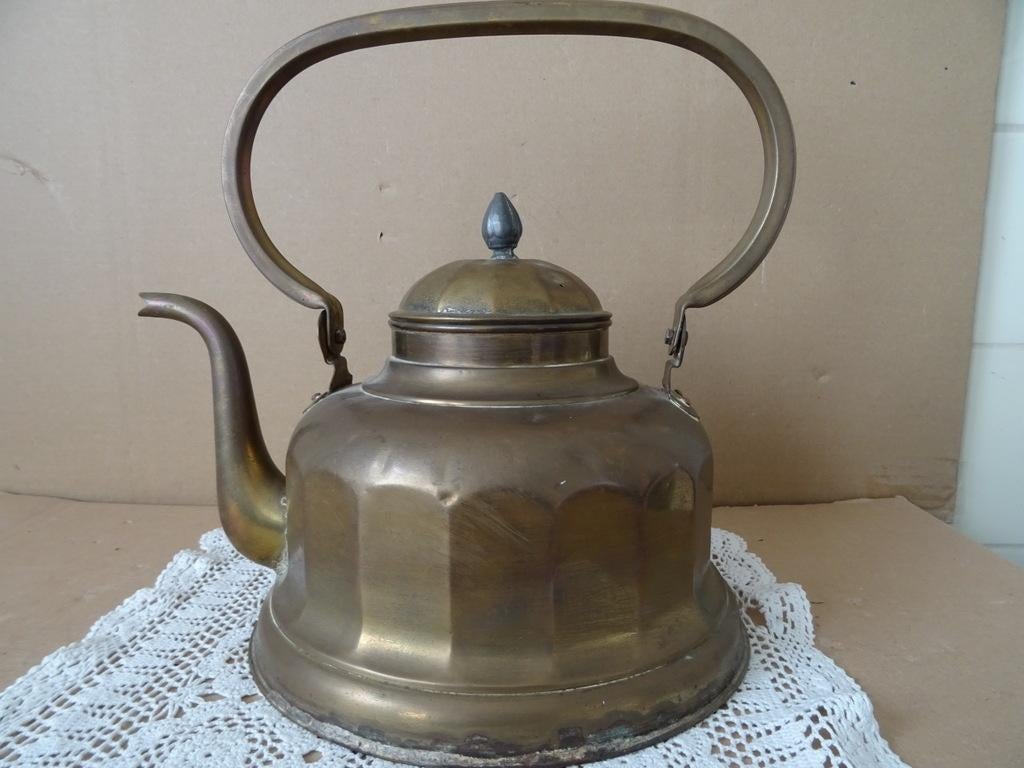 Bouilloire ancienne en cuivre pour le poêle 29cm 1850, Enlèvement ou Envoi, Cuivre