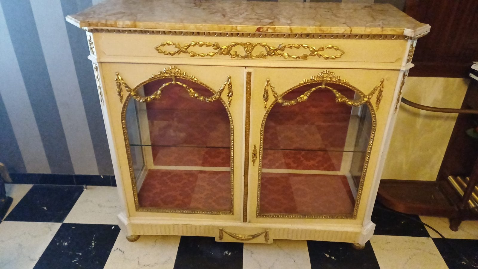 Elegante Franse Stijl Credenza / Vitrinekast, Antiek en Kunst, Ophalen