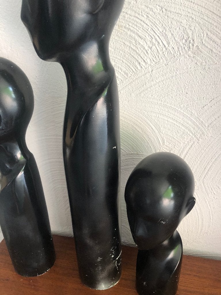3 images de têtes de mannequins abstraites vintage, Enlèvement, Statue