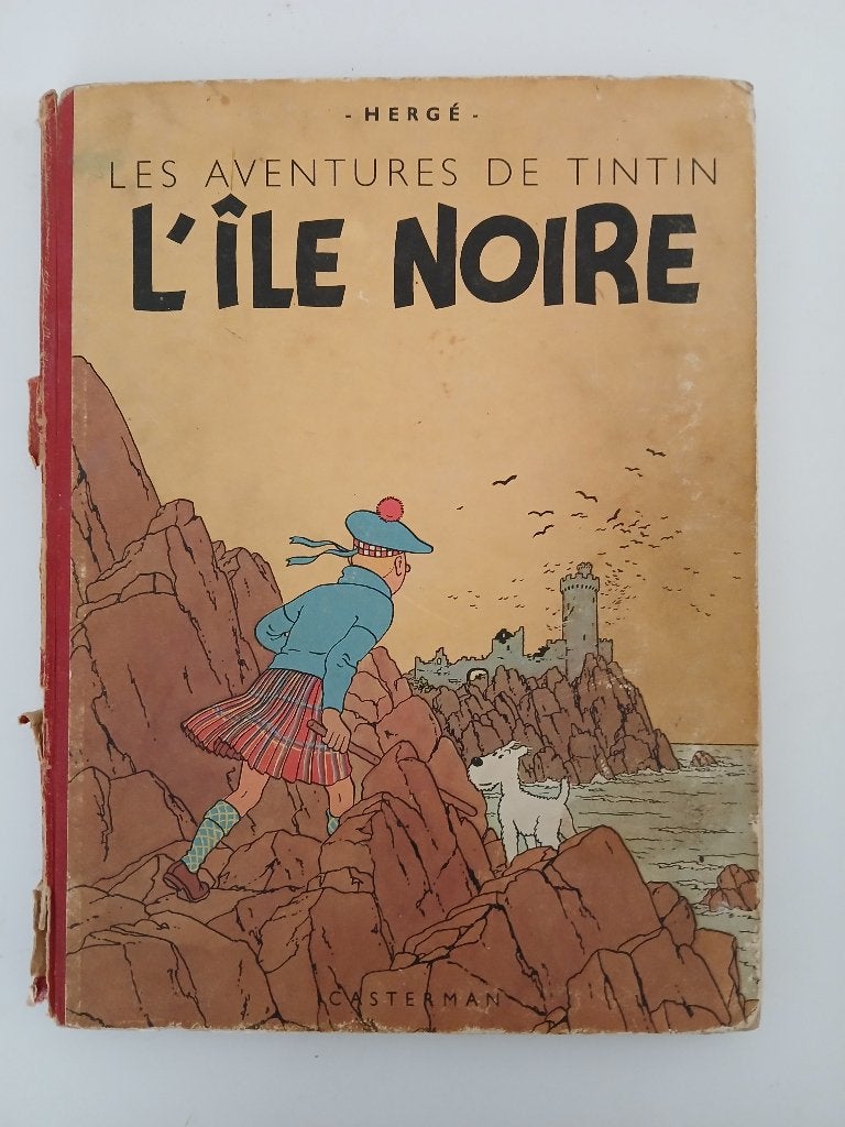 Zeldzame vroege Kuifje – L'Île Noire (Casterman, 1947), Livres, Une BD, Enlèvement, Utilisé, Herge