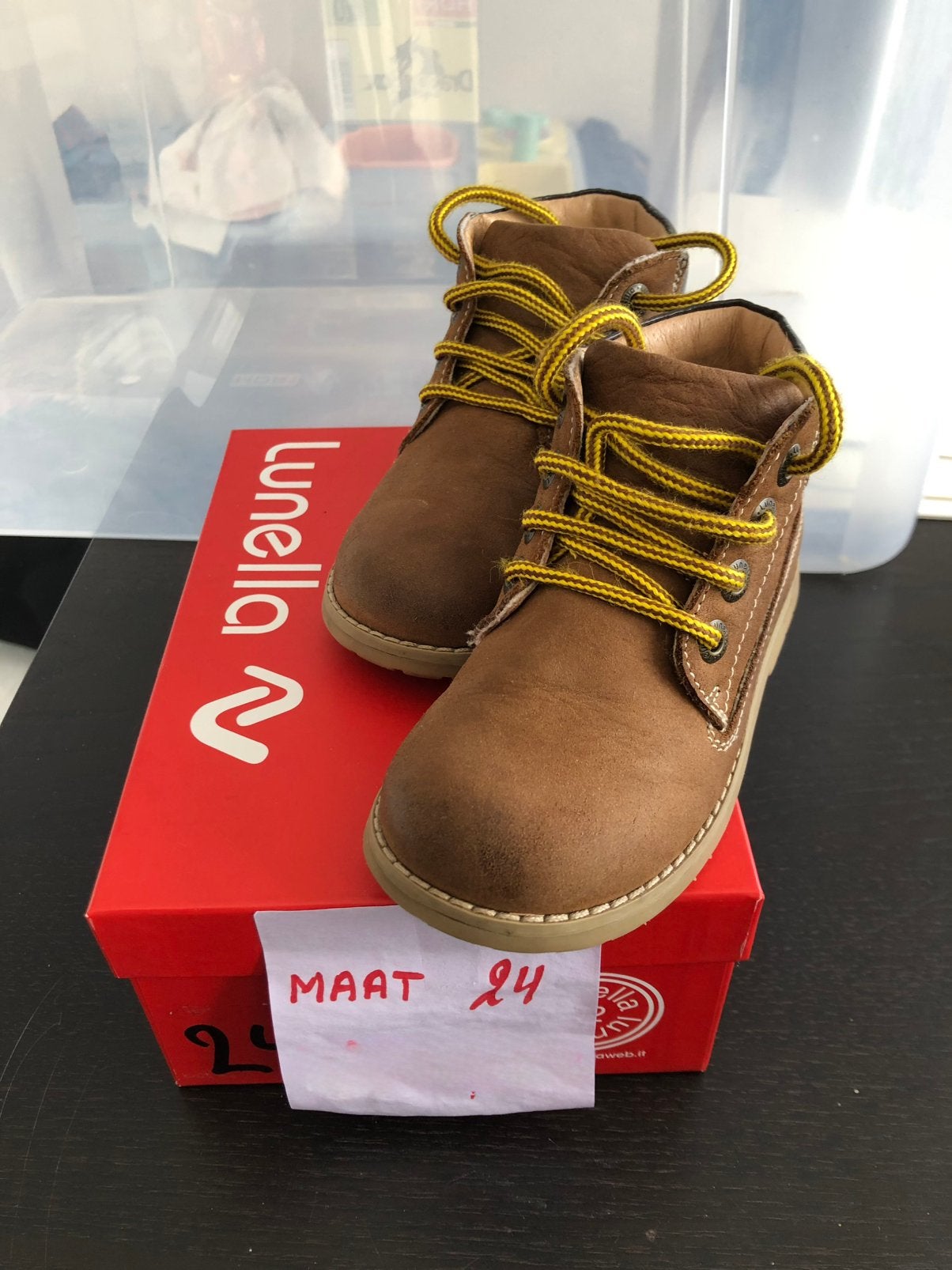 Jongensschoenen maat 24, kleur cognac, merk Lunella, Garçon, Comme neuf, Enlèvement, Chaussures