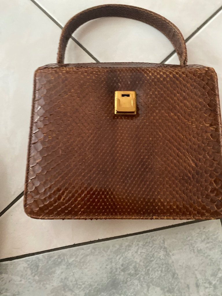 Sac à main vintage, Enlèvement, Utilisé, Brun, Sac à main