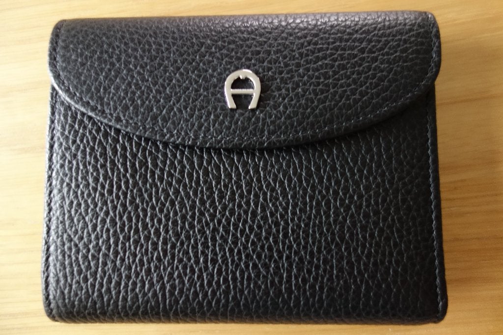 Portefeuille cuir noir "AIGNER", Envoi, Utilisé, Noir, Cuir