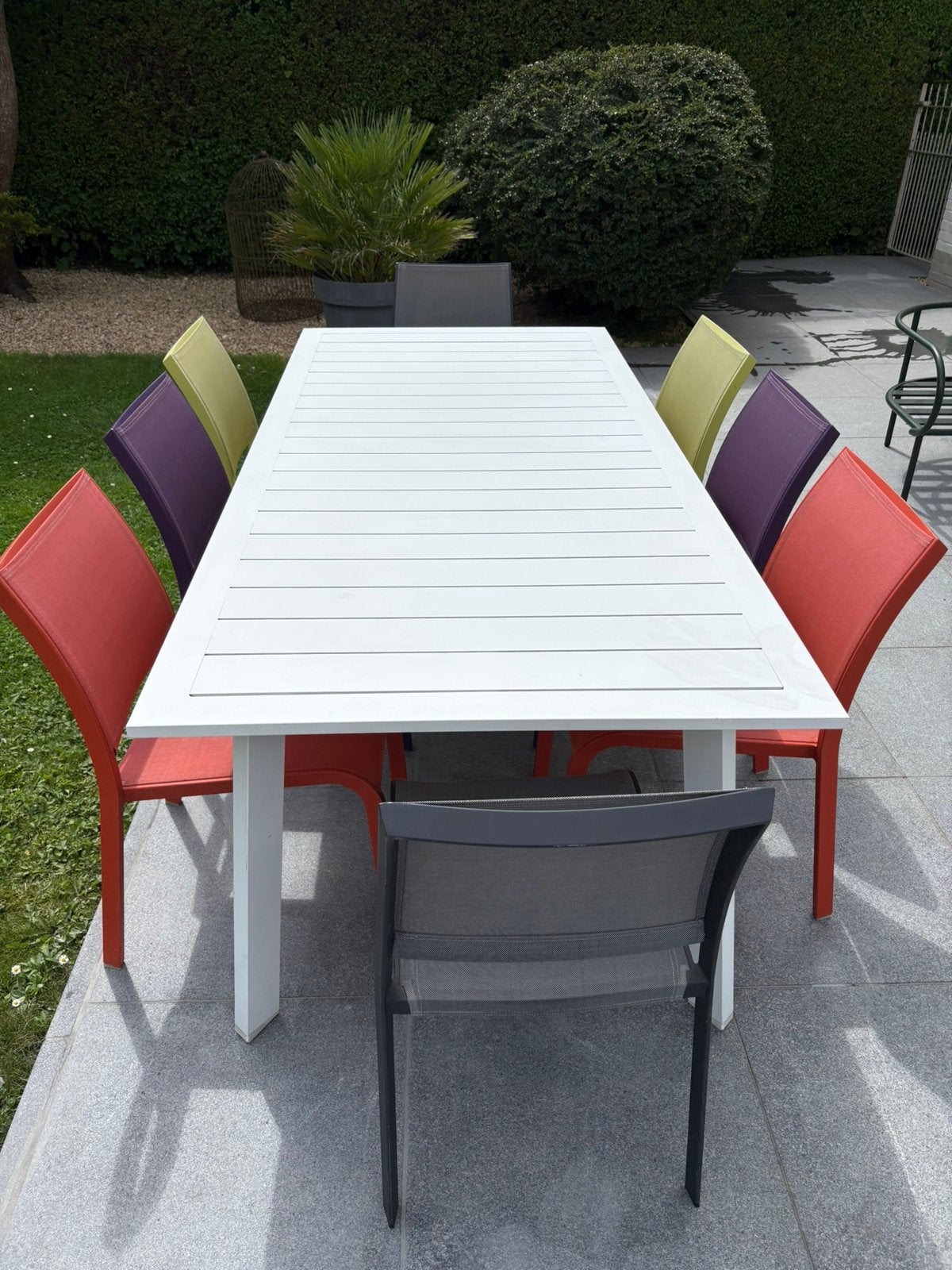 Table blanche aluminium pour extérieur, Ophalen, Gebruikt, Eettafel, Aluminium