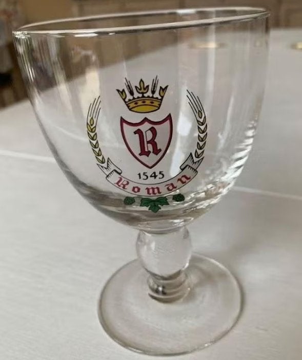 Vintage ROMAN bierglas, Verzamelen, Biermerken, Ophalen of Verzenden, Zo goed als nieuw, Glas of Glazen