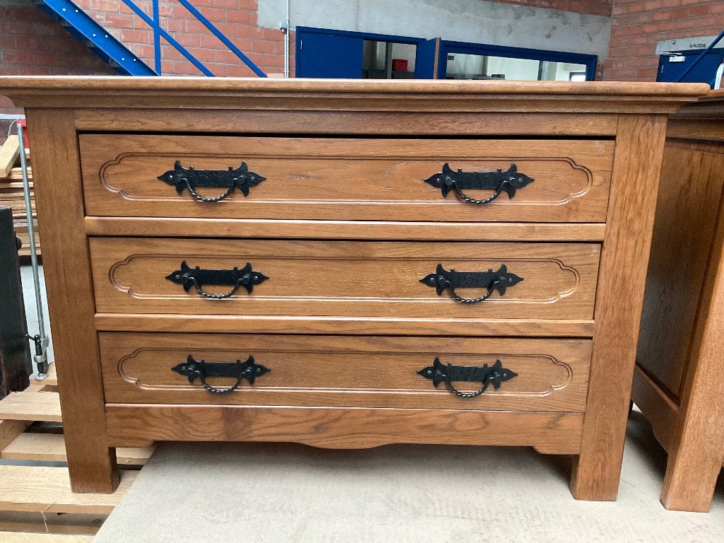 Commode met 3 laden, eik, Ophalen, Gebruikt, 100 tot 150 cm, 3 of 4 laden