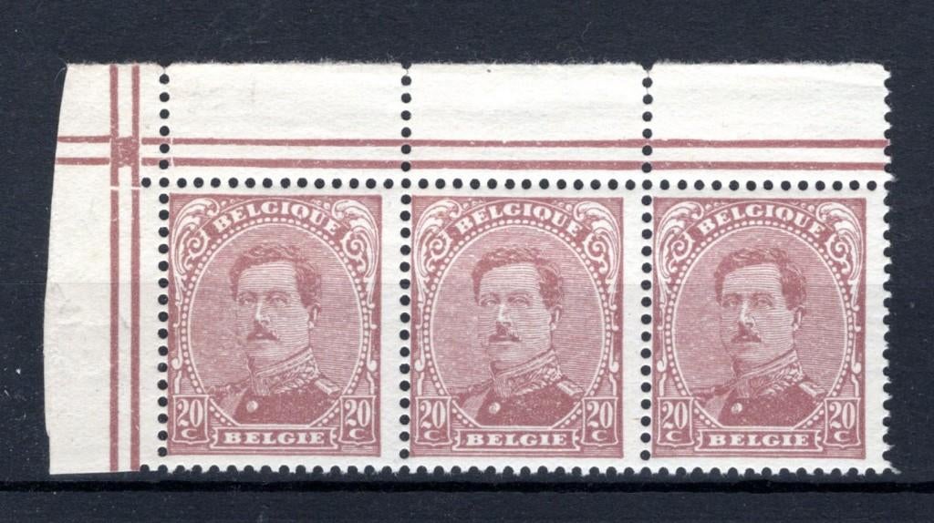140C MNH TYPE IV 3 pièces 1922 - S.M. le Roi Albert 1er, Timbres & Monnaies, Enlèvement ou Envoi, Non oblitéré, Neuf